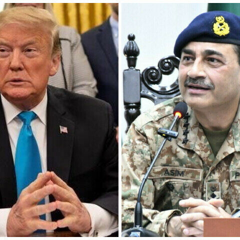 Collage of COAS Field Marshal Munir [L] and US President Donald Trump. — ISPR/AFP