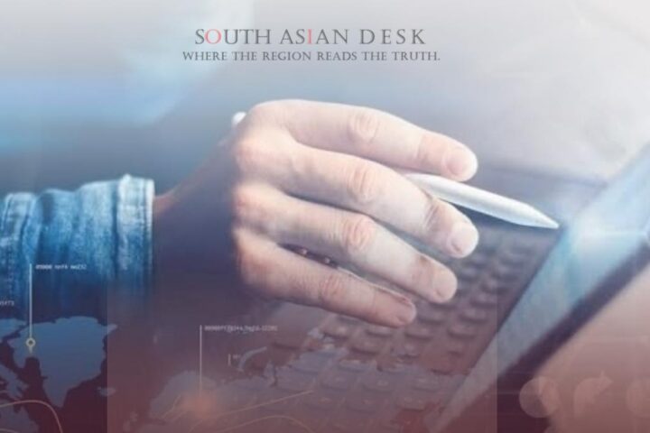 A person using a tablet with a digital interface displaying a world map, graphs, and data visualizations, set against a futuristic background.