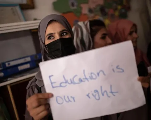 Taliban rule girl education ban protest in Afghanistan
