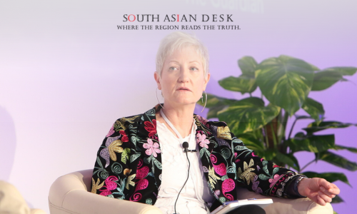 European Union Ambassador Riina Kionka addresses media in Islamabad on Pakistan’s human rights and labour reforms.