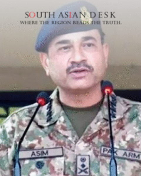 Field Marshal Asim Munir in His Unifrom Speaking in the Mic