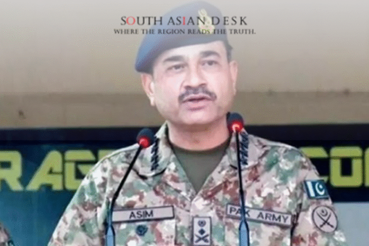 Field Marshal Asim Munir in His Unifrom Speaking in the Mic