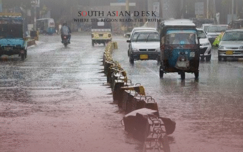 Rain on the Karachi Roads with Ongoing traffic