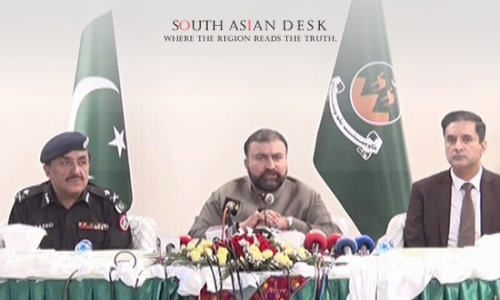 3 Pakistani government and police officials address a press conference in South Asia, highlighting balochistan Terror Attack