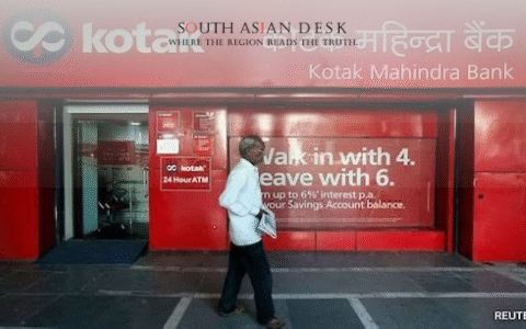 India's Kotak Bank's Visual While an Old Man walking