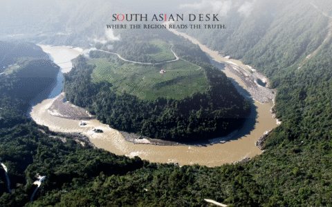 Brahmaputra River in Arunachal Pradesh, central to India-China water conflict, August 2025.