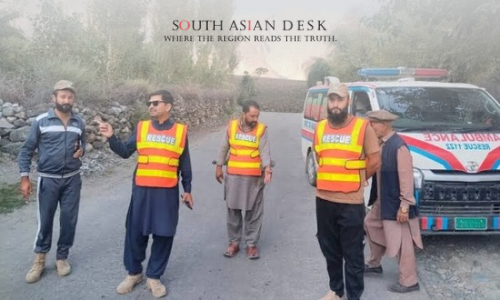 Rescue Staff During Glacier Burst