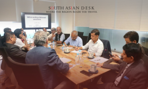 Nepal's media community sitting in a room discussing new Media Law