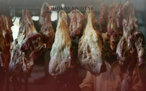 various meat pieces hanging depicting strong meat Industry from Pakistan