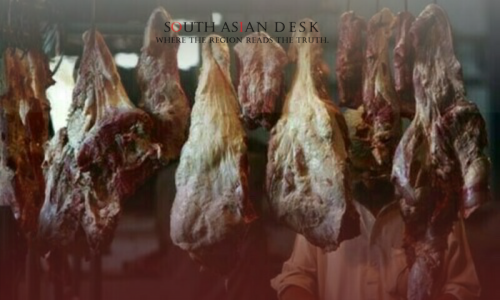 various meat pieces hanging depicting strong meat Industry from Pakistan