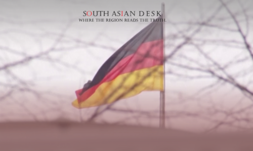 A German flag waves after Germany Deporting Afghan orders