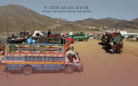 A truck loaded with people under early deportation plan of Pakistan