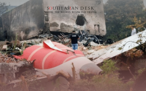 Air India crash residue shown in a picture