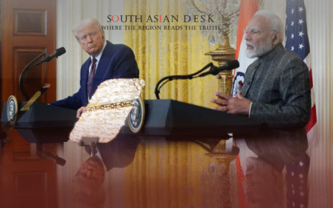 Modi speaking on Mic and Trump looking to him before India Tariffs Surge