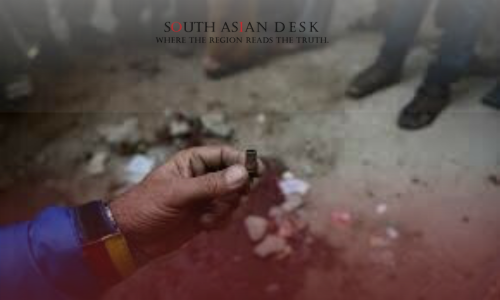 A hand holding empty bullet shell after Tangwani Honour Killing incident