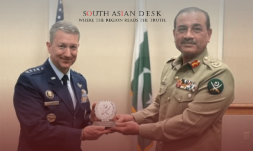 During Coas Munir US Visit with US General in Military Uniforms Holding a Trophy