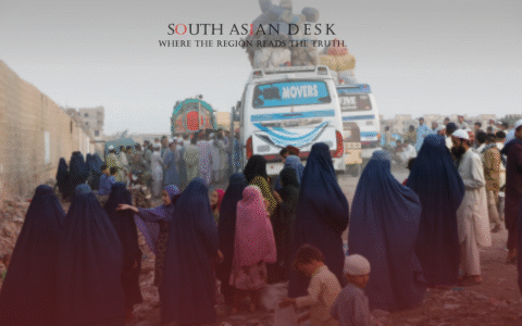 A Scene from Mass Afghan Deportations including children, Men, and Women