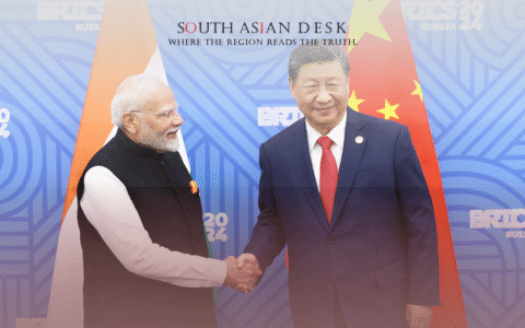 Modi and Xi during the discussion of India-China border trade