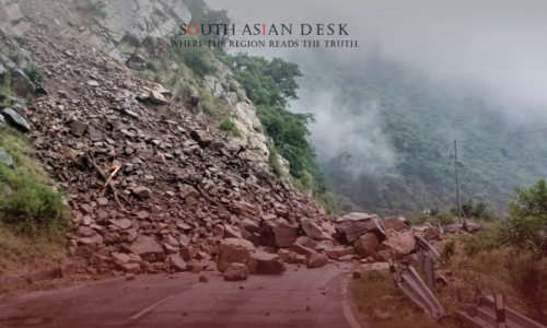 A glimpse of land sliding after Cloundburst in Uttarkashi
