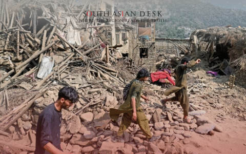 Afghanistan Earthquake Schol can be seen devastated