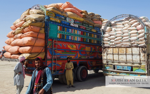 Afghanistan Pakistan Trade Decline as Trucks are Parked on Torkham Border