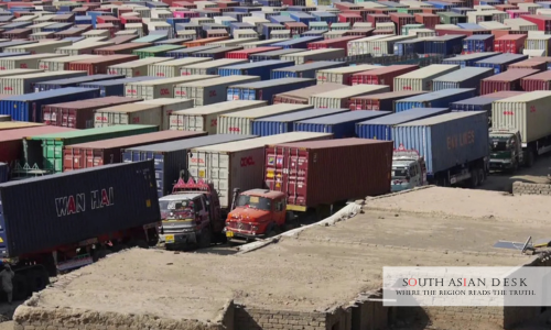 Afghanistan and Pakistan Trade Reaches $143m in August 3 Trucks parked on a dry port are a part of Afghanistan and Pakistan Trade