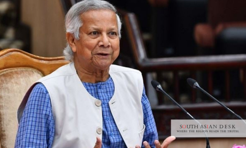 Beijing Dhaka Alliance 2025: Yunus Hails Deeper Ties 1 Muhammad Yunus sitting in a meeting for Beijing Dhaka Alliance