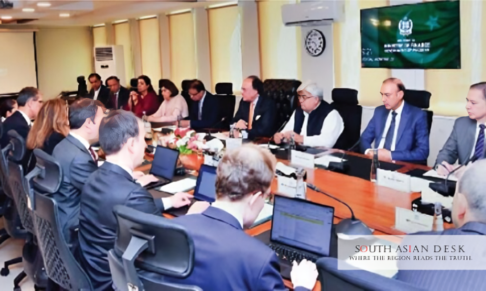 IMF Pakistan Review meeting seen in the picture