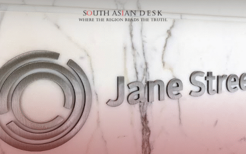 Jane Street logo in a Mumbai courtroom during a legal challenge against India market regulator SEBI on September 3, 2025.
