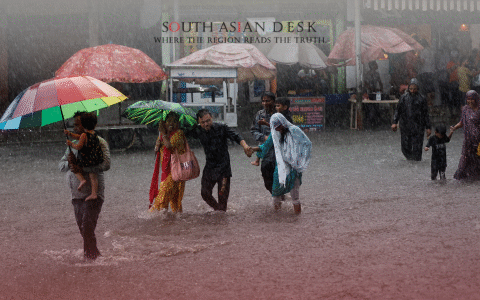 Flooded fields in India during the 2025 monsoon, reflecting the India monsoon rainfall 2025 forecast of above-average rains.