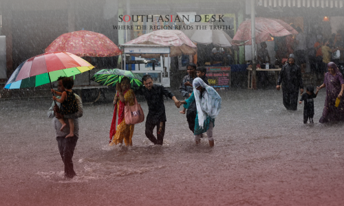 Flooded fields in India during the 2025 monsoon, reflecting the India monsoon rainfall 2025 forecast of above-average rains.