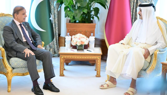PM Shehbaz Sharif Qatar Visit 2025: Solidarity After Israel Strike 1 pm shehbaz sharif qatar visit 2025 and having a meeting with Qatari supreme Leader