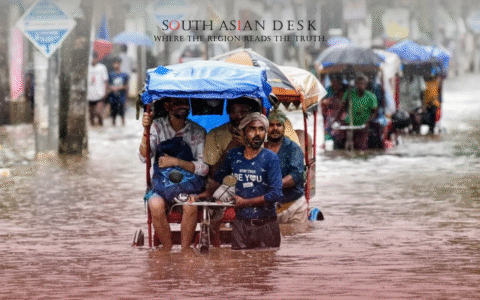 Flooded roads in Jalandhar, Punjab, due to rain and floods in India on September 1, 2025.