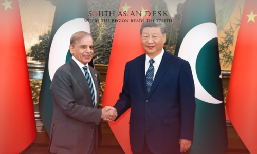 Pakistan’s Prime Minister Shehbaz Sharif meets Chinese Premier Li Qiang at the SCO Summit in Beijing, September 4, 2025.