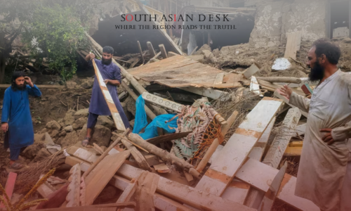 People supporting Taliban call for foreign aid earthquake relief in Kunar.