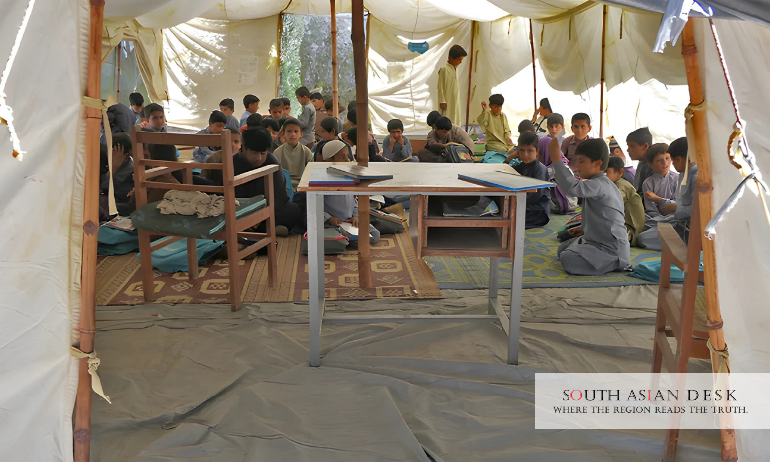 Temporary Classrooms Seen in the Picture