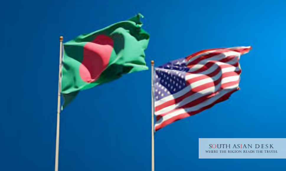 US and Bangla's Flags depicting US Bangladesh Relations