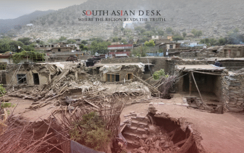 debris from the 2025 Afghanistan earthquake in Kunar Province.