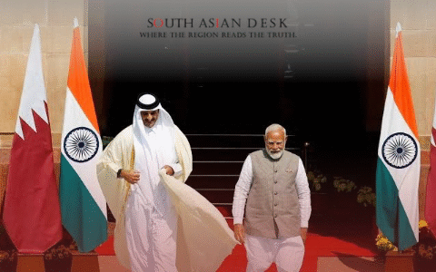 Modi and Qatar Prince During india qatar fta framework Talks