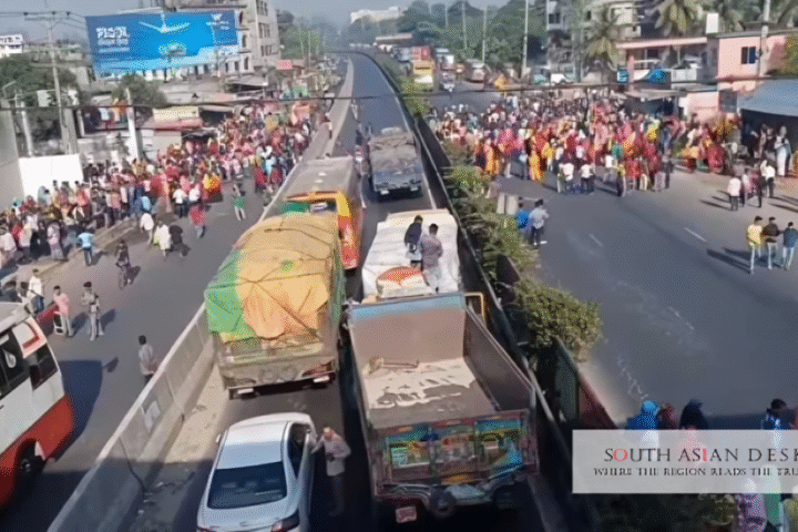 Bangladesh Protesters Block Tangail Jamuna
