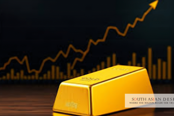 India gold price surge depicted by concept graph in the picture