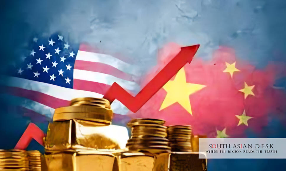 India Gold Prices Rise 1.6% amid US-China Tensions 1 India Gold Prices Rise as shown in vector