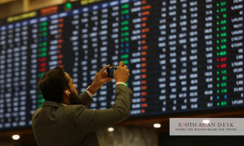 A Picture of a Man Watching Stock Screens after PSX Winning Streak